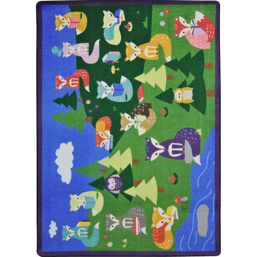 Kid Essentials Foxy Readers 5'4" x 7'8" Area Rug in Color Multi