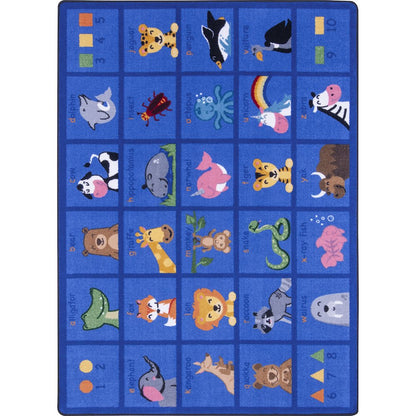 Friendly Phonics Animals 5'4" x 7'8" Area Rug in Color French