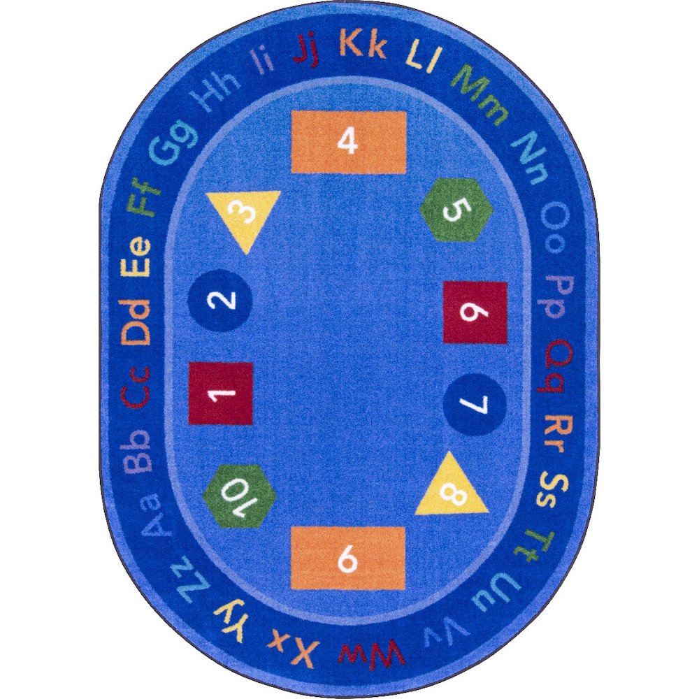 Kid Essentials Fun-damentals 5'4" x 7'8" Oval Area Rug in Color Multi