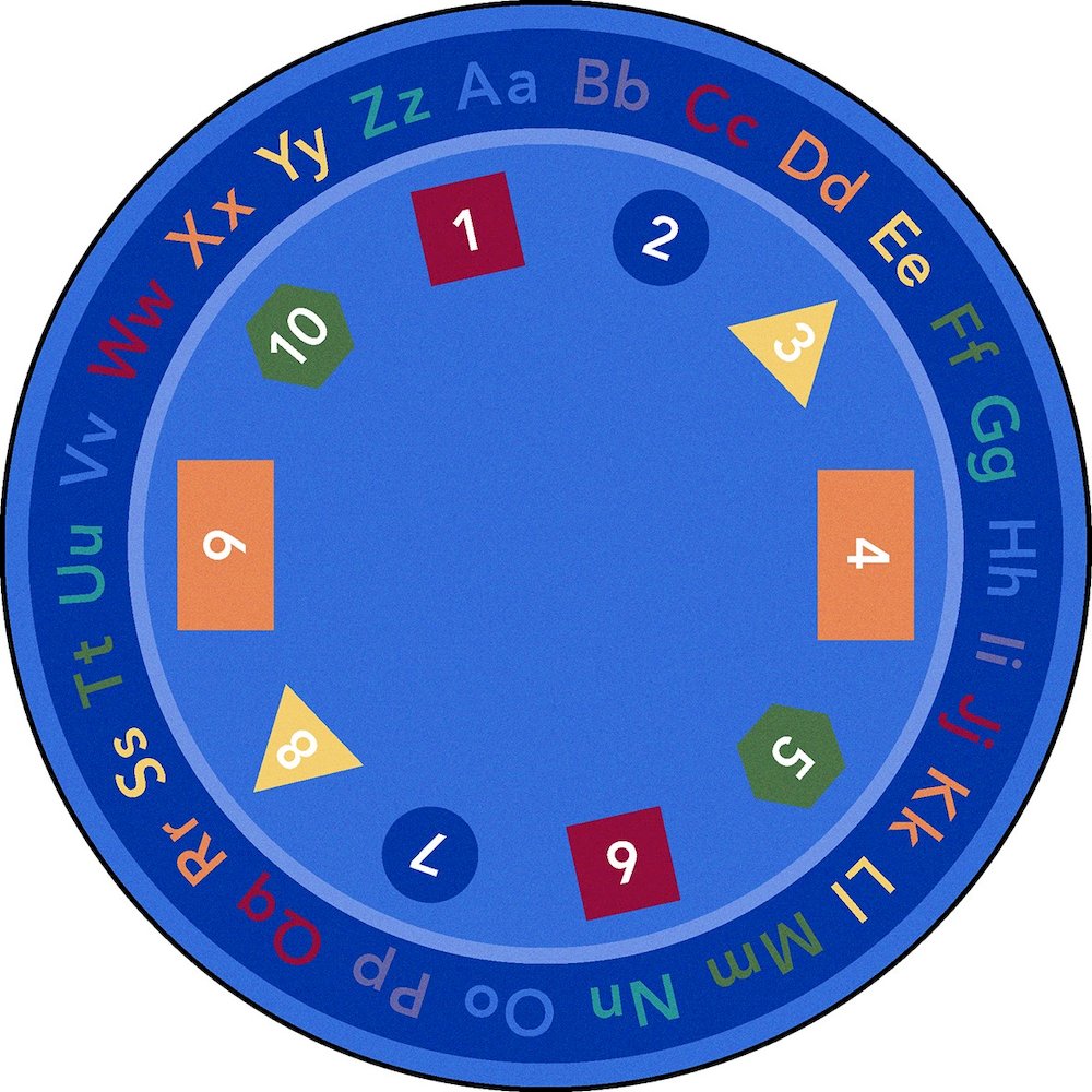 Kid Essentials Fun-damentals 7'7" Round Area Rug in Color Multi