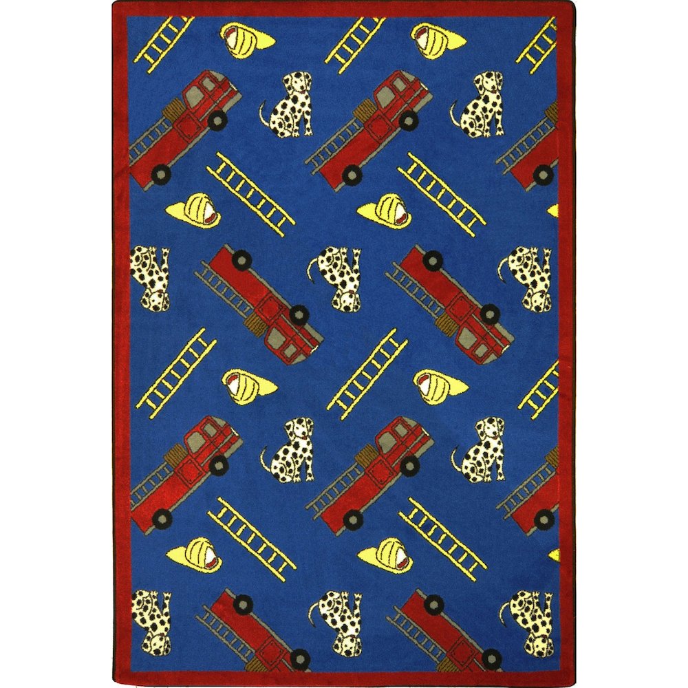 Playful Patterns Hook and Ladder 3'10" x 5'4" Area Rug in Color Blue