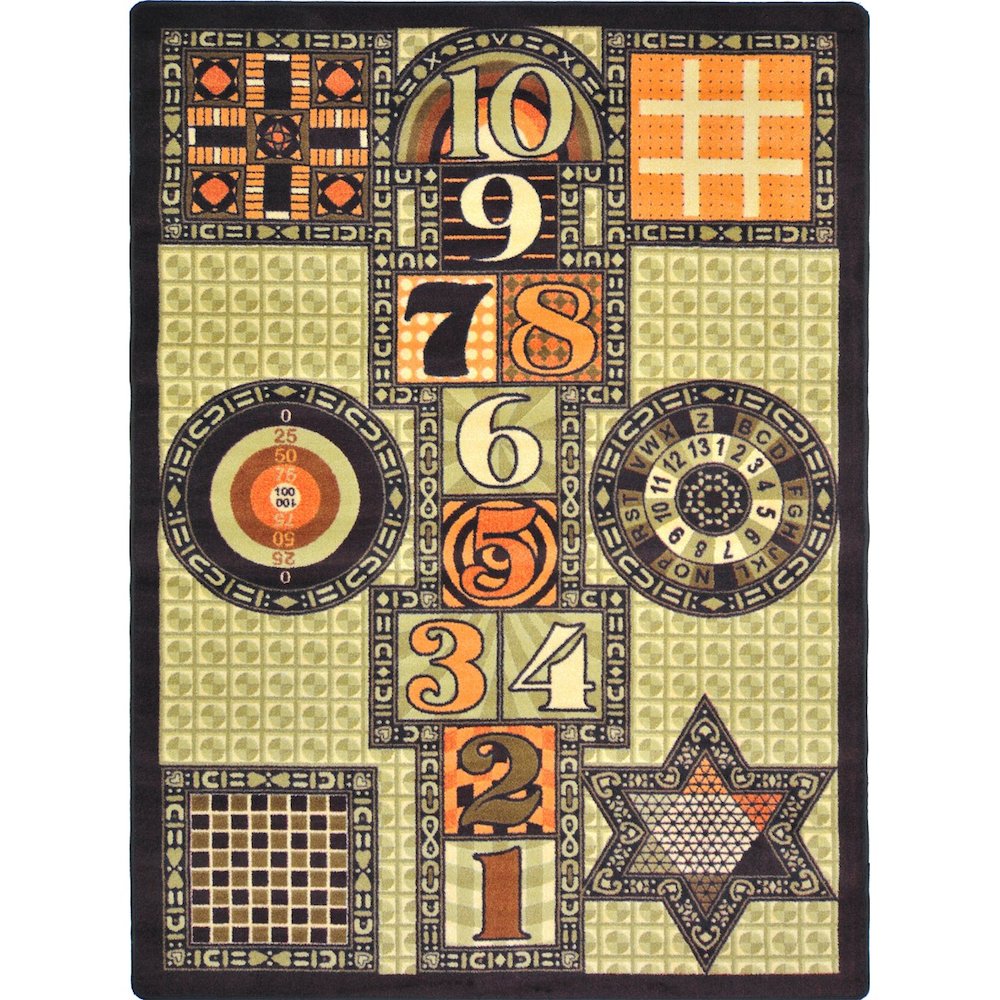 Kid Essentials Games Galore 5'4" x 7'8" Area Rug in Color Autumn