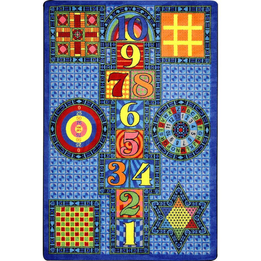 Kid Essentials Games Galore 5'4" x 7'8" Area Rug in Color Sapphire