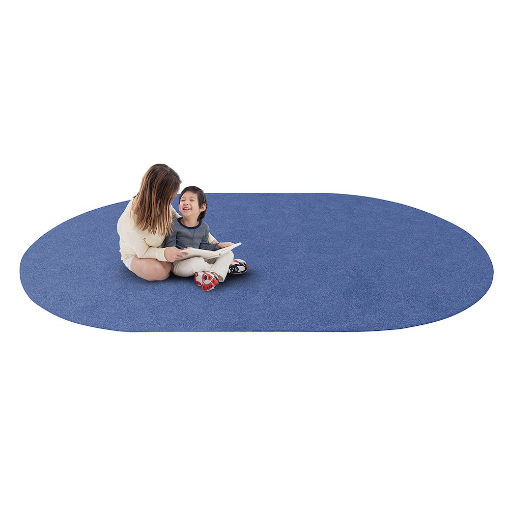Kid Essentials Just Kidding 6' x 9' Oval Area Rug in Color Cobalt Blue