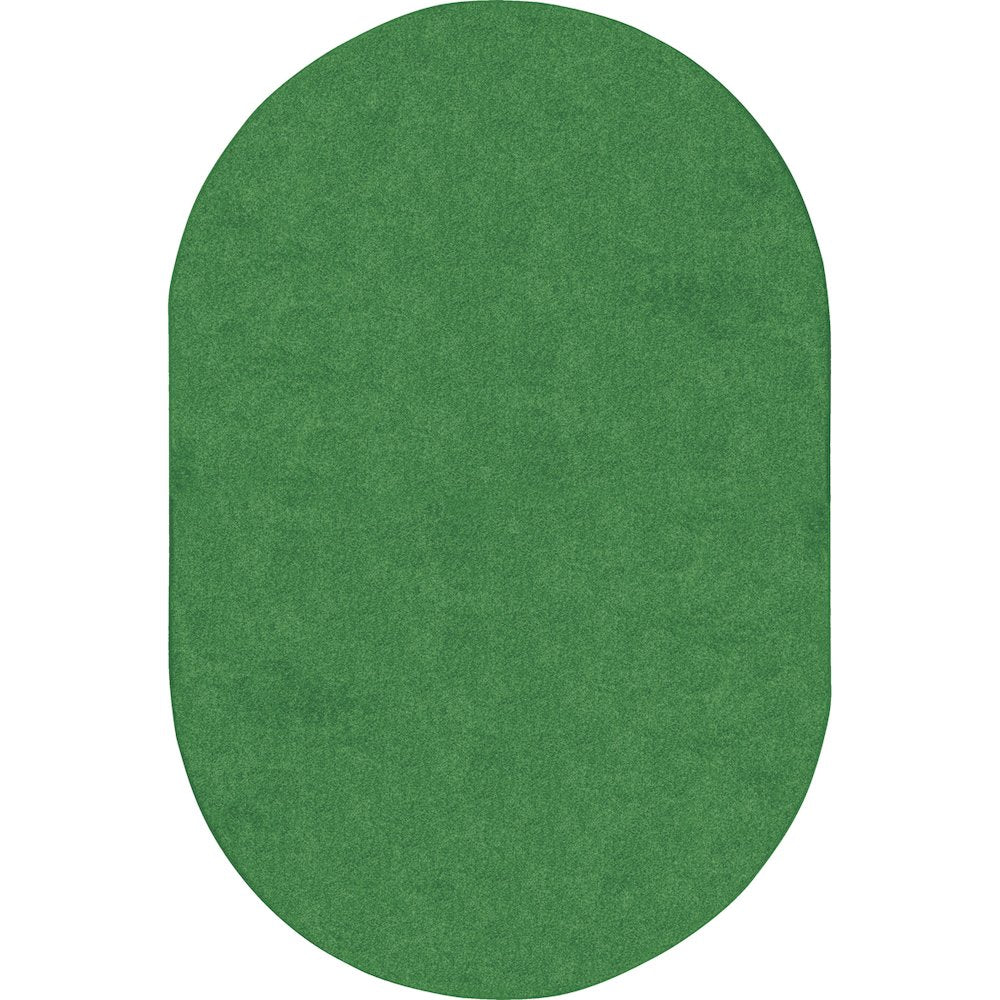 Kid Essentials Just Kidding 6' x 9' Oval Area Rug in Color Grass Green