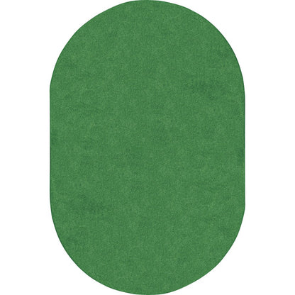 Kid Essentials Just Kidding 6' x 9' Oval Area Rug in Color Grass Green