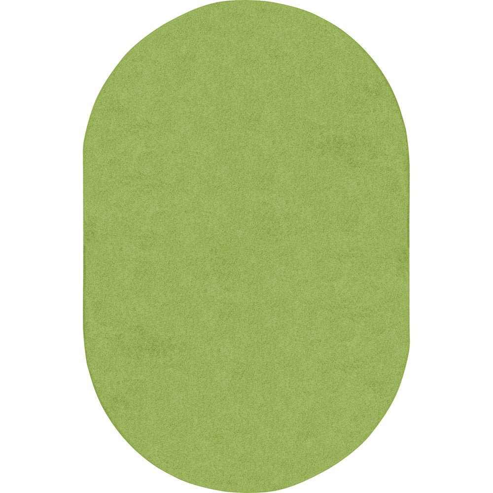 Kid Essentials Just Kidding 6' x 9' Oval Area Rug in Color Lime Green