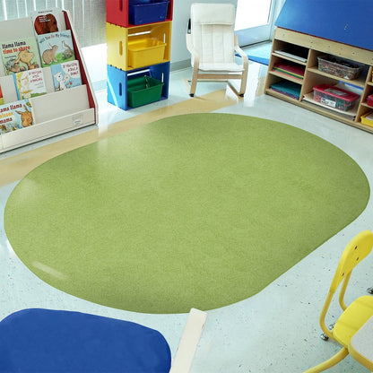 Kid Essentials Just Kidding 6' x 9' Oval Area Rug in Color Lime Green