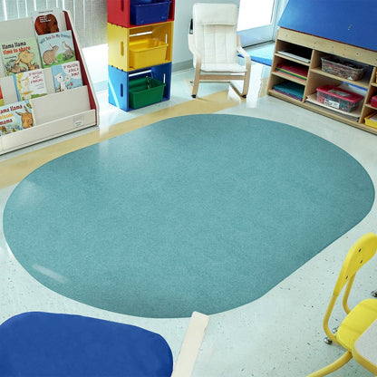 Kid Essentials Just Kidding 6' x 9' Oval Area Rug in Color Seafoam