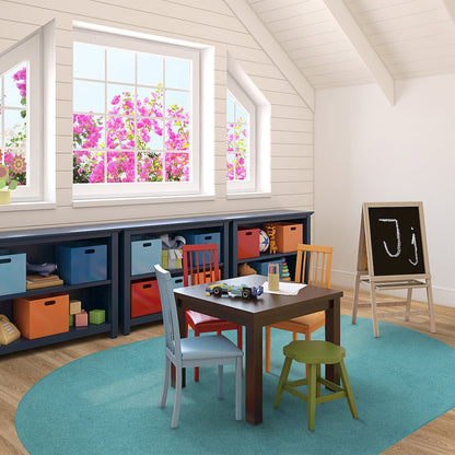 Kid Essentials Just Kidding 6' x 9' Oval Area Rug in Color Seafoam