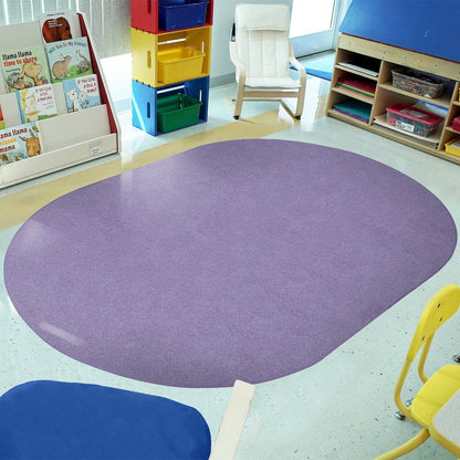 Kid Essentials Just Kidding 6' x 9' Oval Area Rug in Color Very Violet