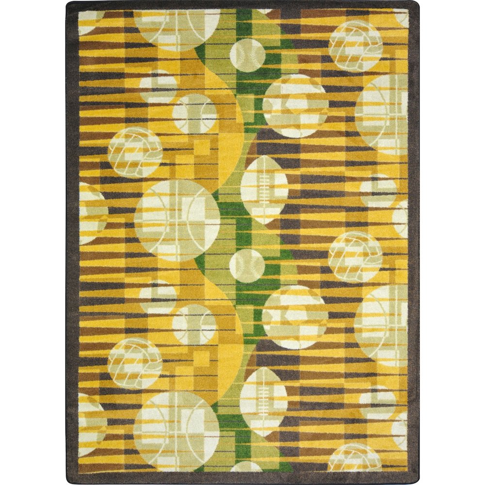 Games People Play Keeping Score 3'10" x 5'4" Area Rug in Color Gold