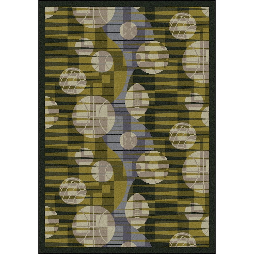 Games People Play Keeping Score 3'10" x 5'4" Area Rug in Color Green