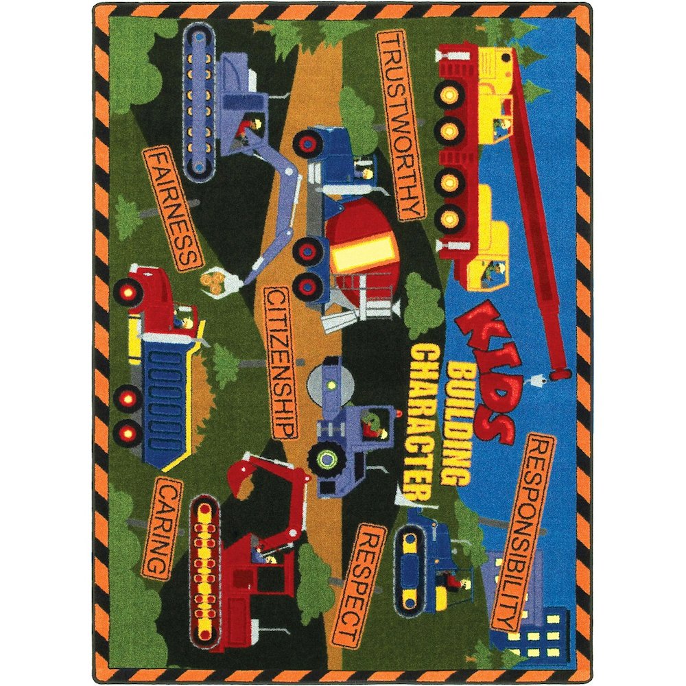 Kid Essentials Kid's Building Character 5'4" x 7'8" Area Rug in Color Multi