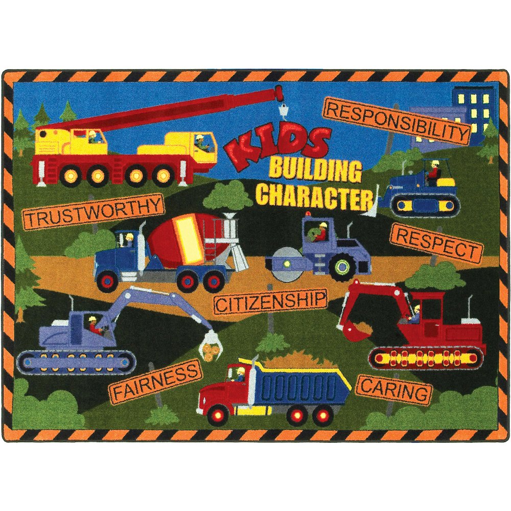 Kid Essentials Kid's Building Character 5'4" x 7'8" Area Rug in Color Multi