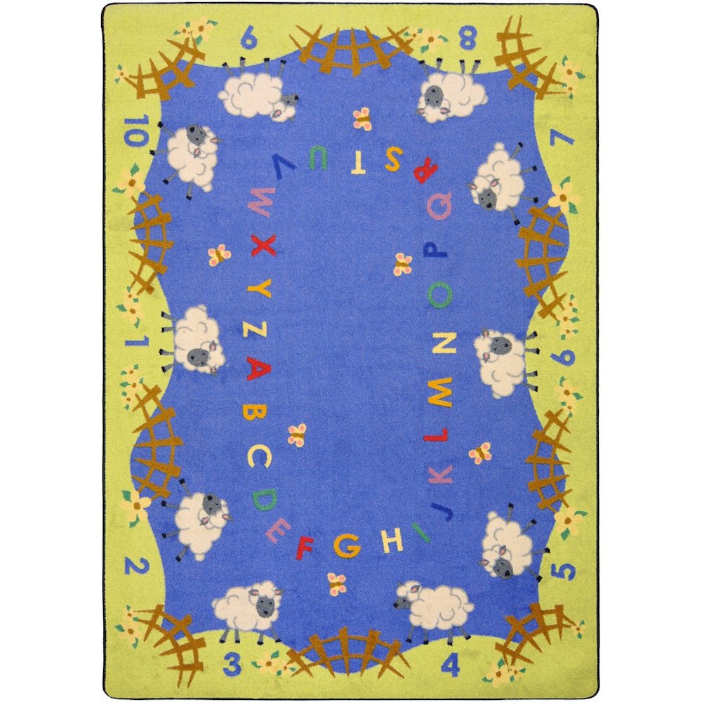 Kid Essentials Lamby Pie 5'4" x 7'8" Area Rug in Color Multi