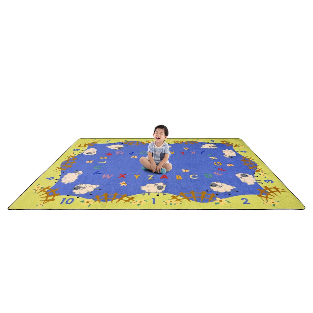 Kid Essentials Lamby Pie 5'4" x 7'8" Area Rug in Color Multi
