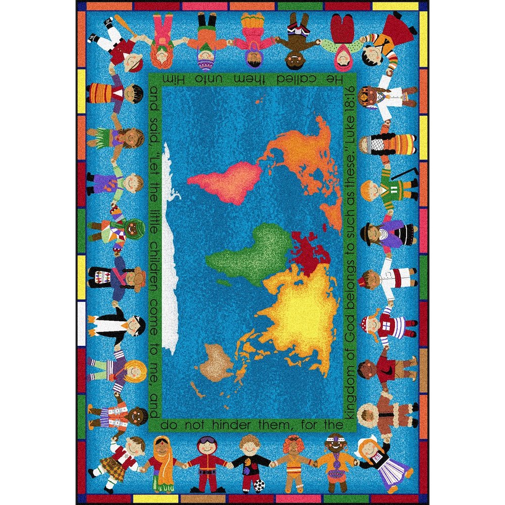 Kid Essentials Let the Children Come 5'4" x 7'8" Area Rug in Color Multi