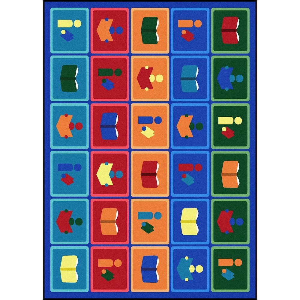 Kid Essentials Library Blocks 5'4" x 7'8" Area Rug in Color Multi