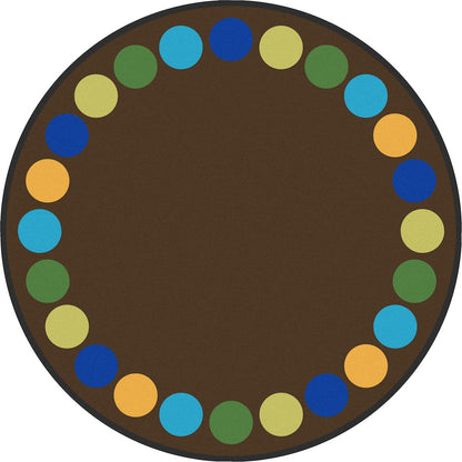 Kid Essentials Lots of Dots 13'2" Round Area Rug in Color Earthtone