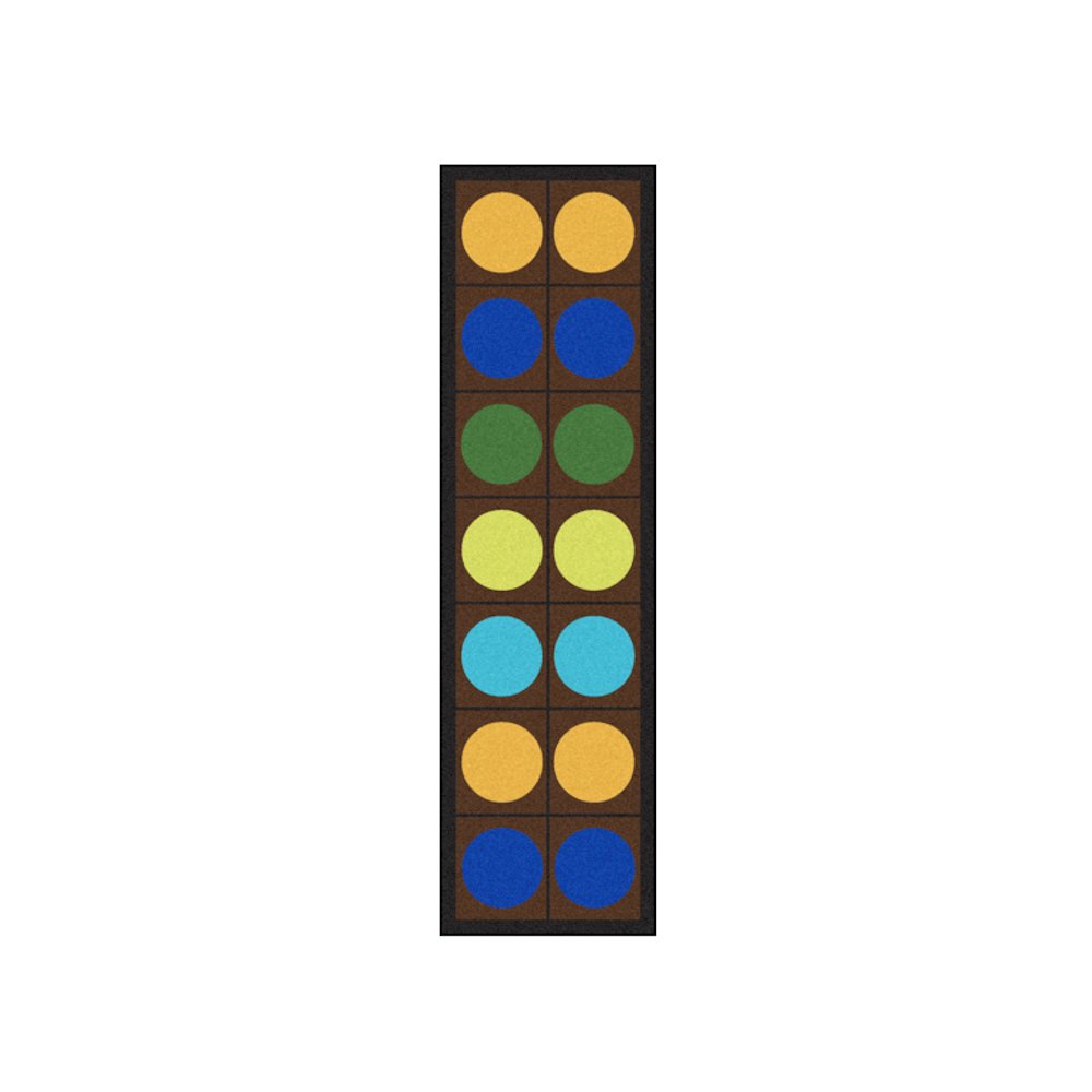 Kid Essentials Lots of Dots 2'1" x 7'8" Runner Area Rug in Color Earthtone