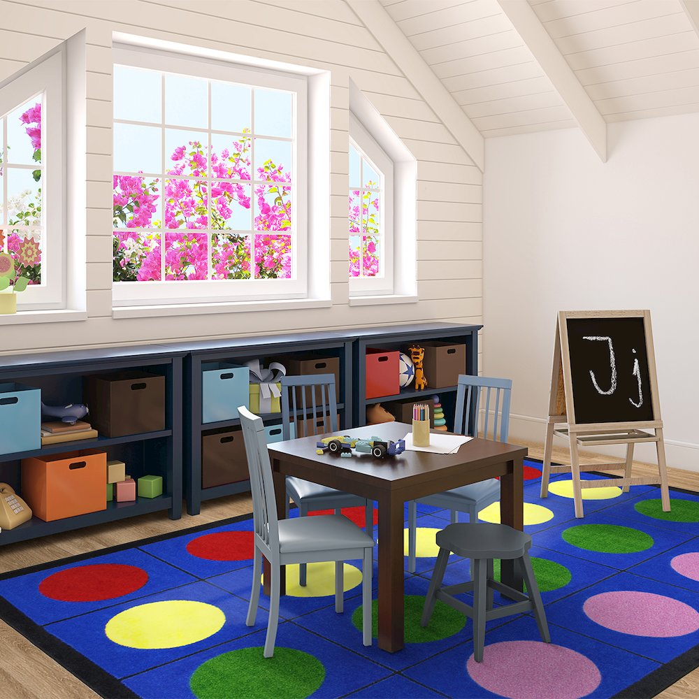 Kid Essentials Lots of Dots 5'4" x 7'8" Area Rug in Color Multi