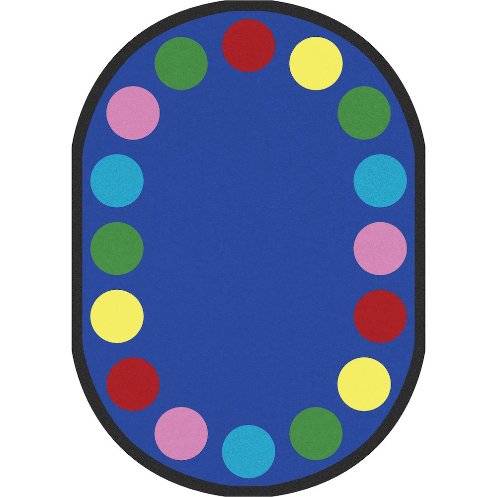 Kid Essentials Lots of Dots 7'8" x 10'9" Oval Area Rug in Color Multi