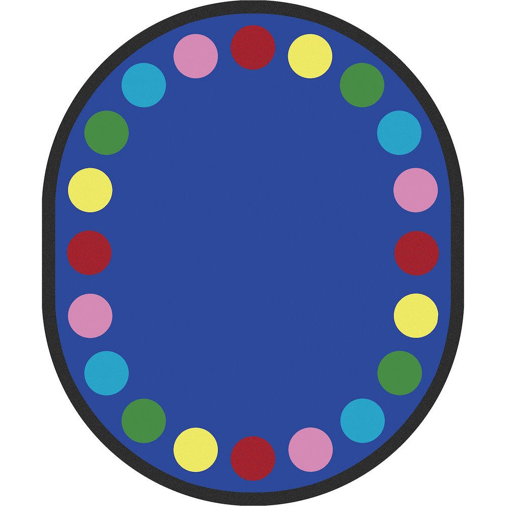 Kid Essentials Lots of Dots 10'9" x 13'2" Oval Area Rug in Color Multi