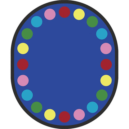 Kid Essentials Lots of Dots 10'9" x 13'2" Oval Area Rug in Color Multi