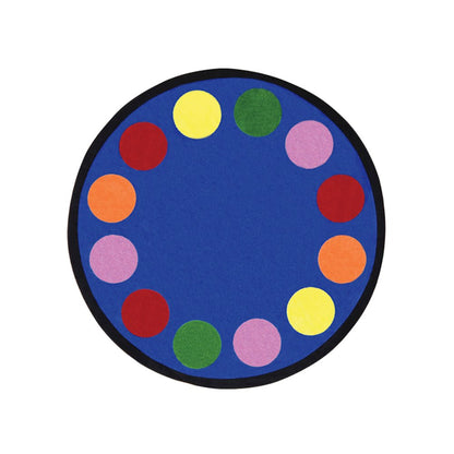 Kid Essentials Lots of Dots 7'7" Round Area Rug in Color Multi