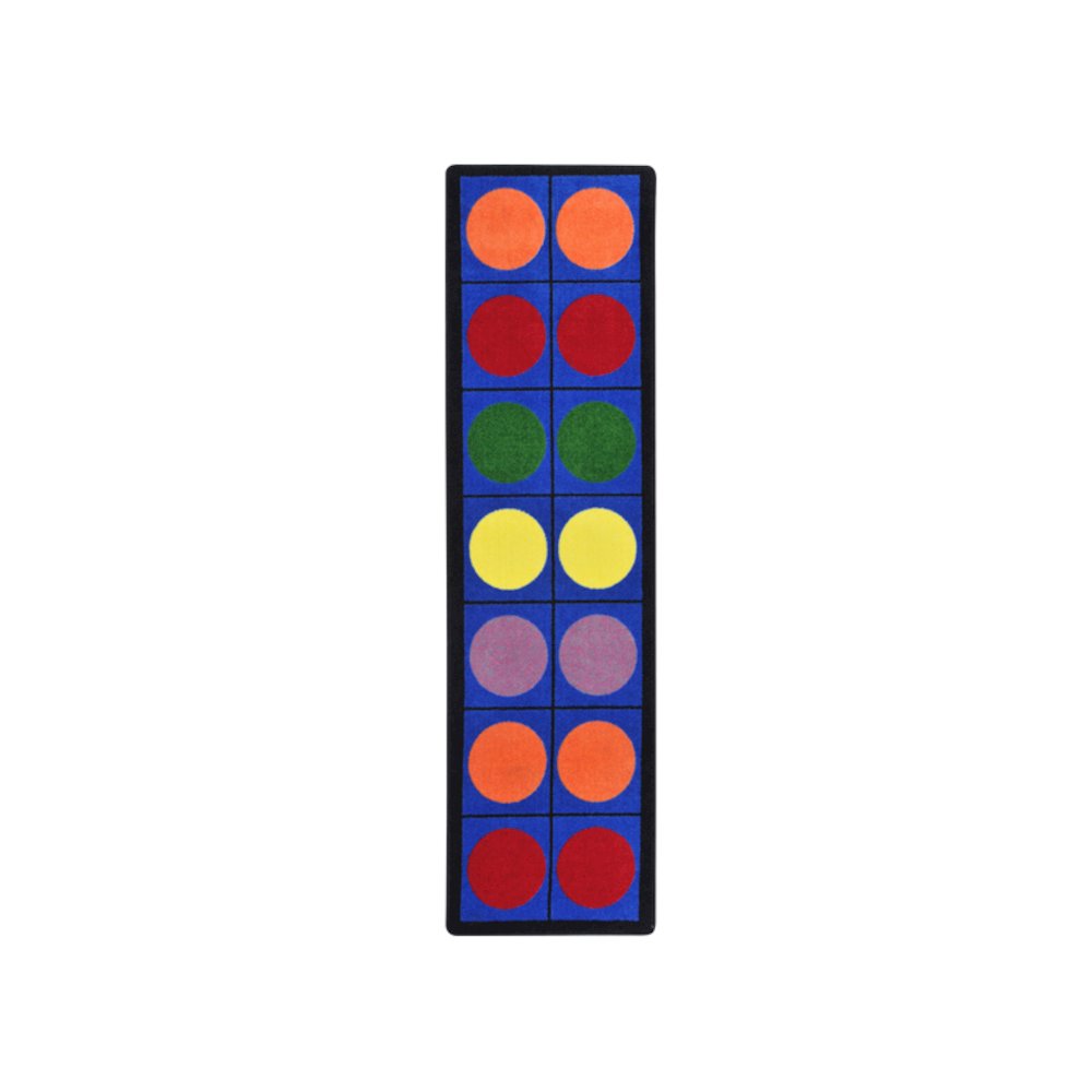 Kid Essentials Lots of Dots 2'1" x 7'8" Runner Area Rug in Color Multi