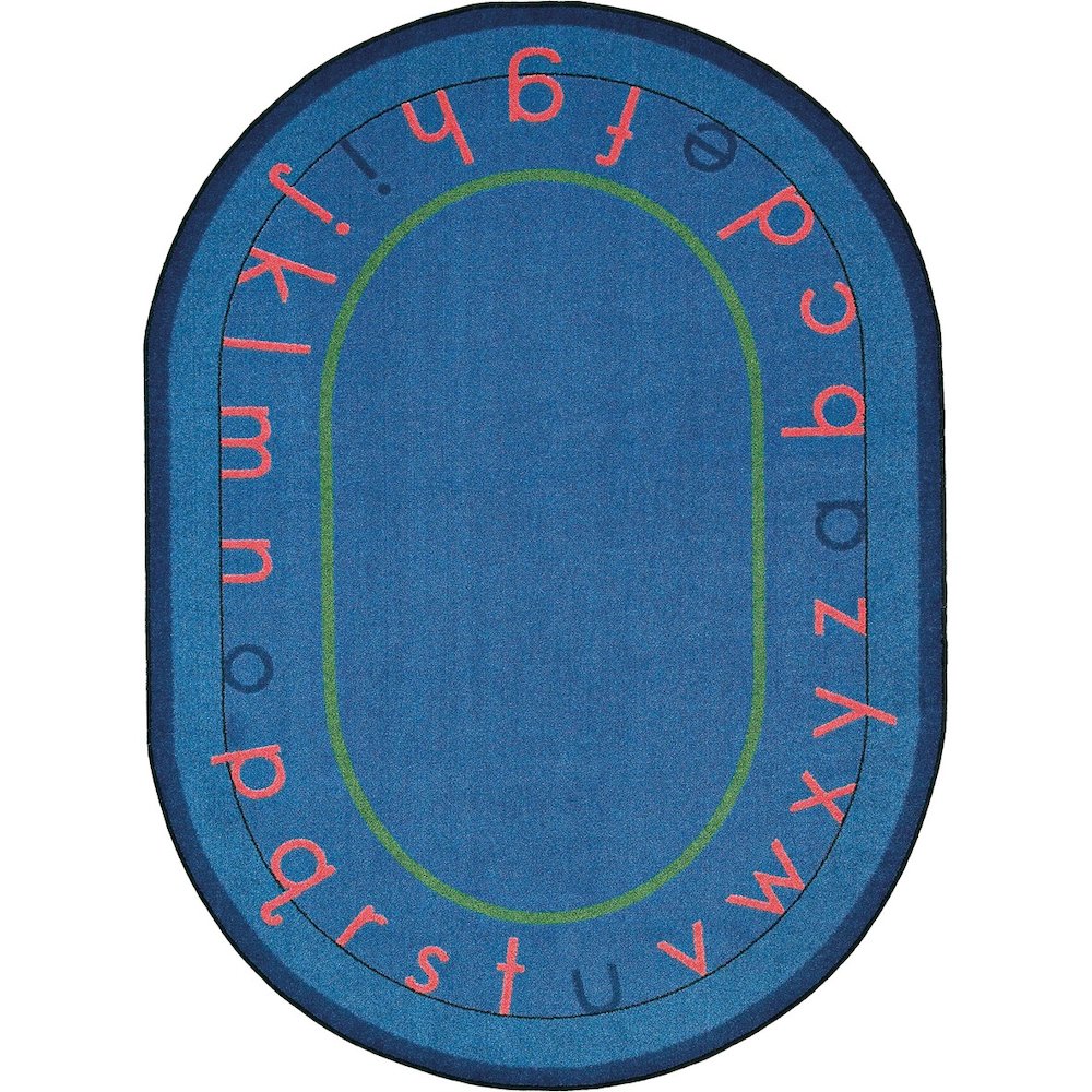 Kid Essentials Montessori Alphabet 5'4" x 7'8" Oval Area Rug in Color Multi