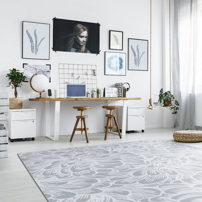 First Take New Bloom 3'10" x 5'4" Area Rug in Color Sterling