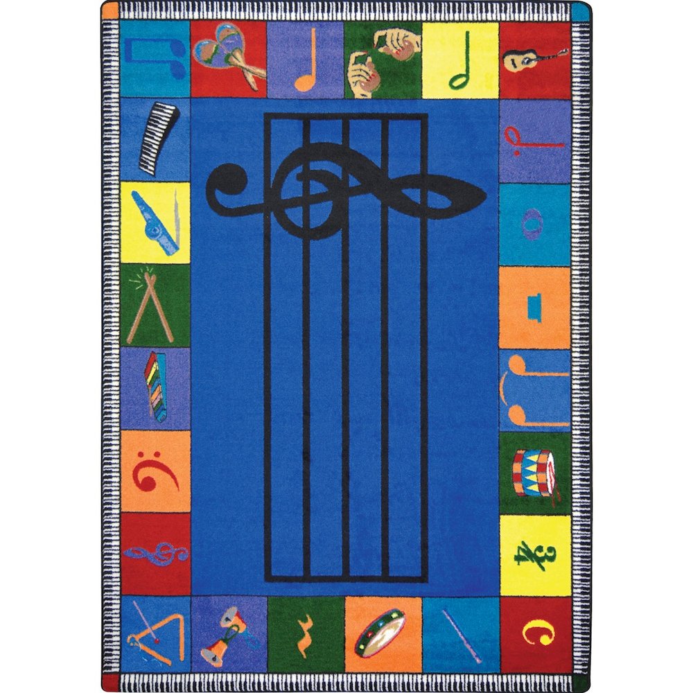 Kid Essentials Note Worthy (Preschool) 5'4" x 7'8" Area Rug in Color Multi