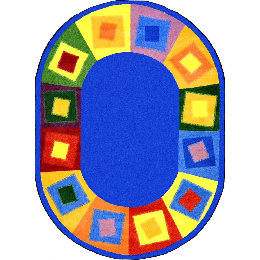 Kid Essentials Off Balance 5'4" x 7'8" Oval Area Rug in Color Brights