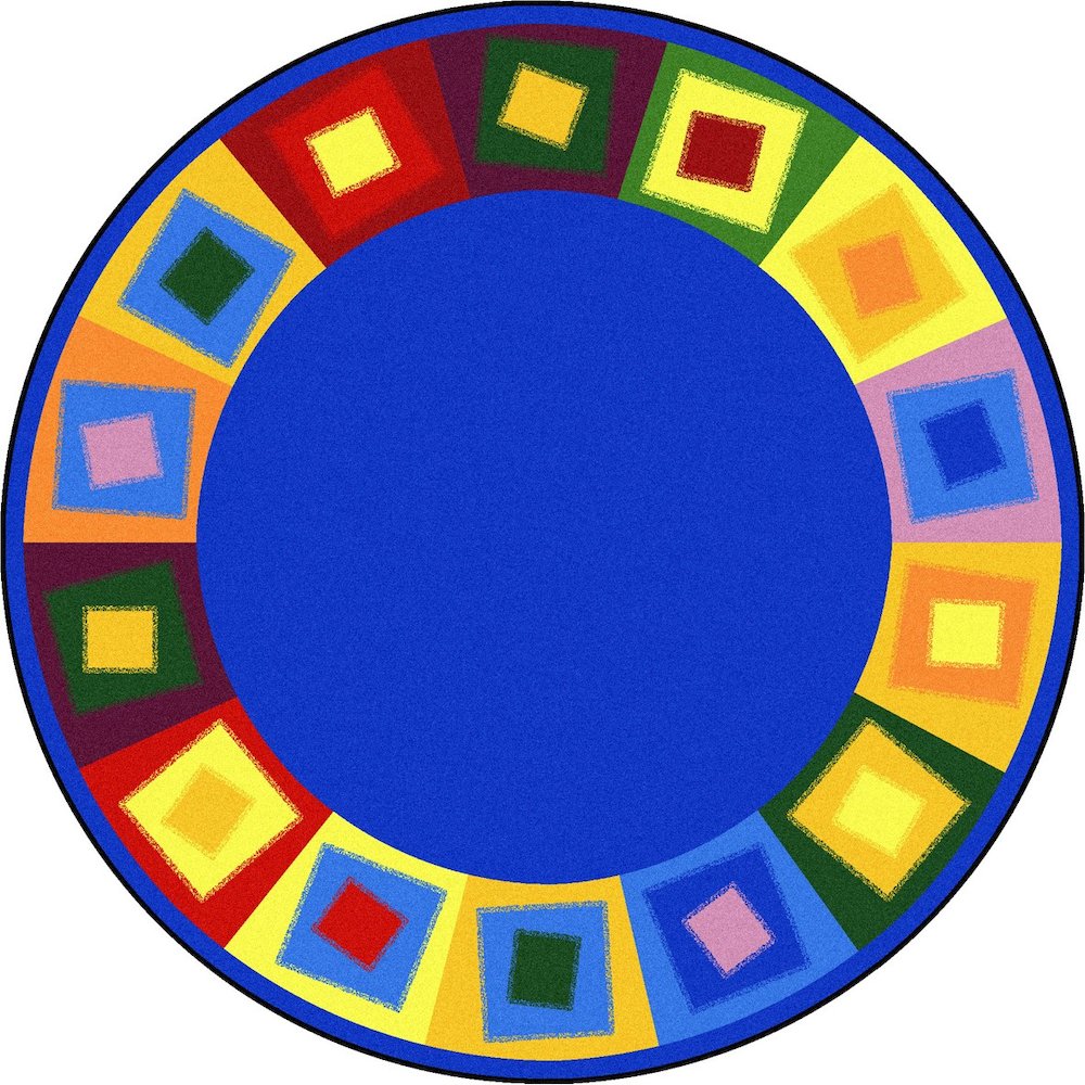 Kid Essentials Off Balance 7'7" Round Area Rug in Color Brights