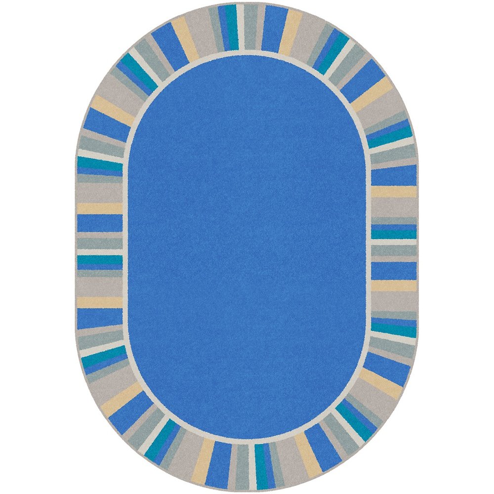 Kid Essentials Off the Cuff 3'10" x 5'4" Oval Area Rug in Color Light Blue