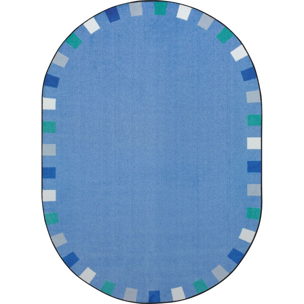 Kid Essentials On the Border 5'4" x 7'8" Oval Area Rug in Color Softs