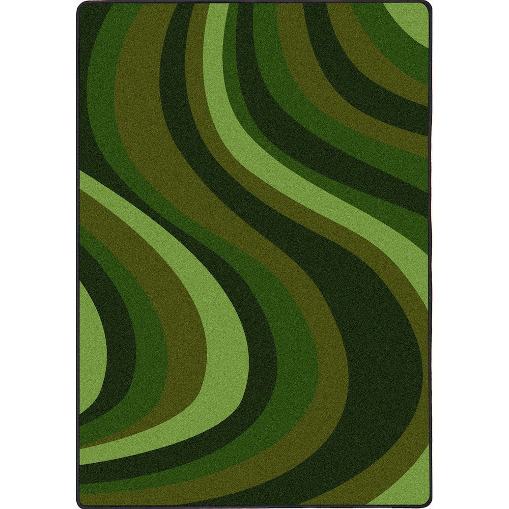 Kid Essentials On the Curve 3'10" x 5'4" Area Rug in Color Green
