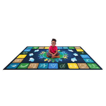 Kid Essentials One World 10'9" x 13'2" Area Rug in Color Neutrals