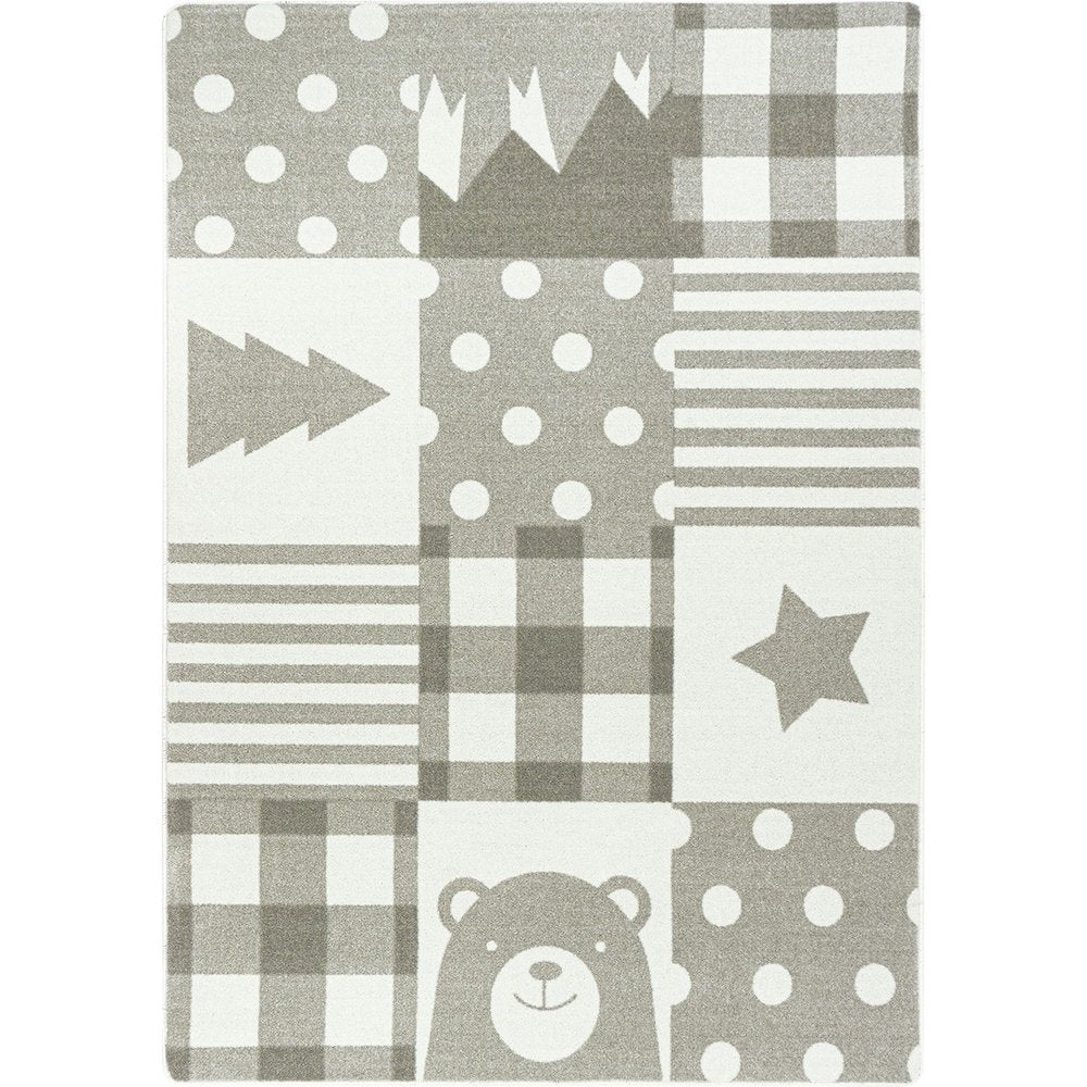 Claremont Kids Patchwork Boy 3'10" x 5'4" Area Rug in Color Linen
