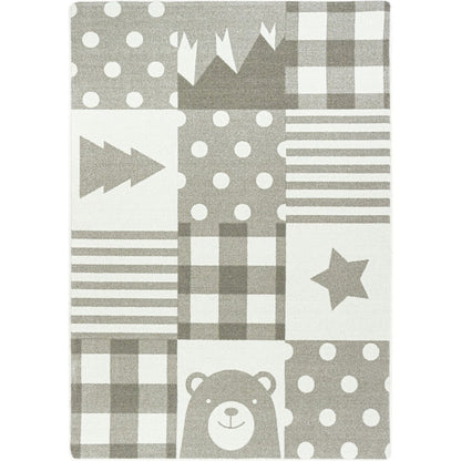 Claremont Kids Patchwork Boy 3'10" x 5'4" Area Rug in Color Linen