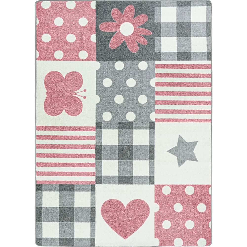 Claremont Kids Patchwork Girl 3'10" x 5'4" Area Rug in Color Blush