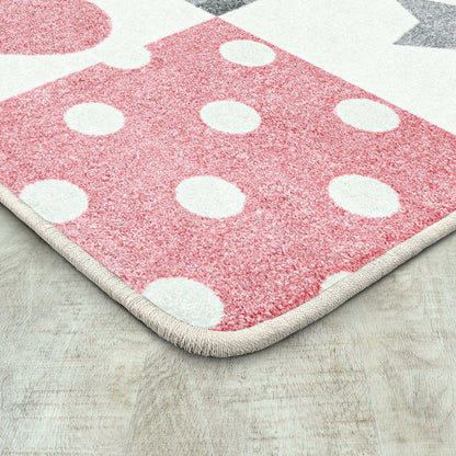 Claremont Kids Patchwork Girl 3'10" x 5'4" Area Rug in Color Blush