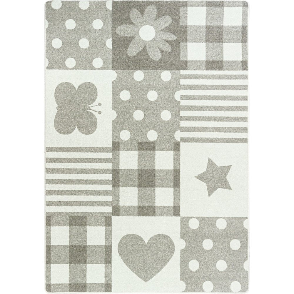 Claremont Kids Patchwork Girl 3'10" x 5'4" Area Rug in Color Linen