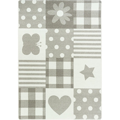 Claremont Kids Patchwork Girl 3'10" x 5'4" Area Rug in Color Linen