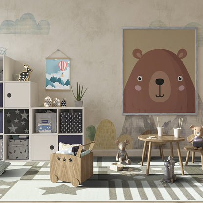 Claremont Kids Patchwork Boy 3'10" x 5'4" Area Rug in Color Linen
