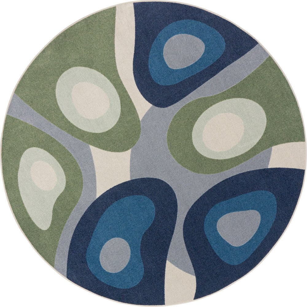 Peaceful Meadow 7'7" Round Area Rug in Color Multi