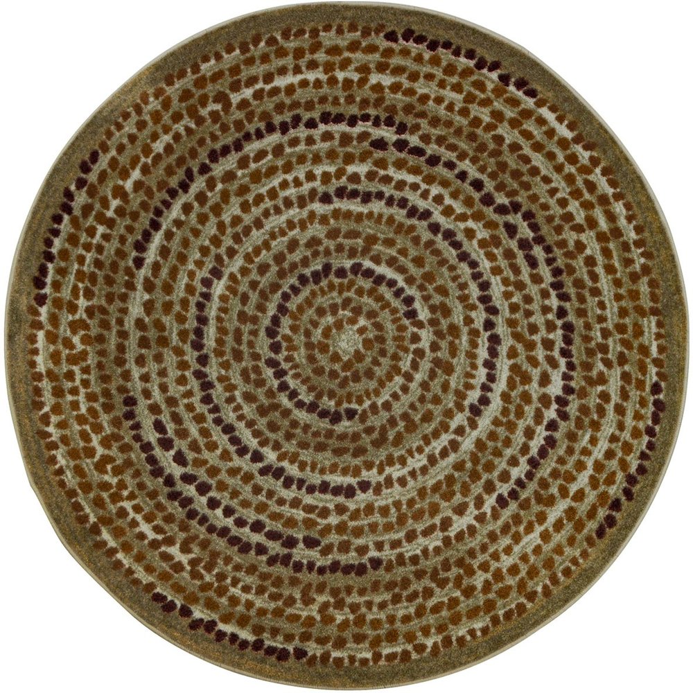 Kid Essentials Peaceful Pebbles 7'7" Round Area Rug in Color Terracotta