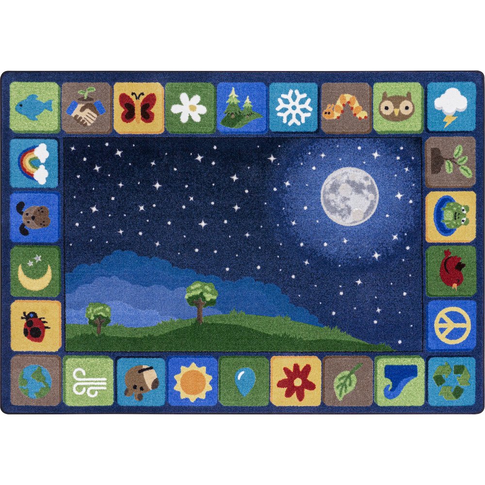 Peaceful Planet 5'4" x 7'8" Area Rug in Color Multi